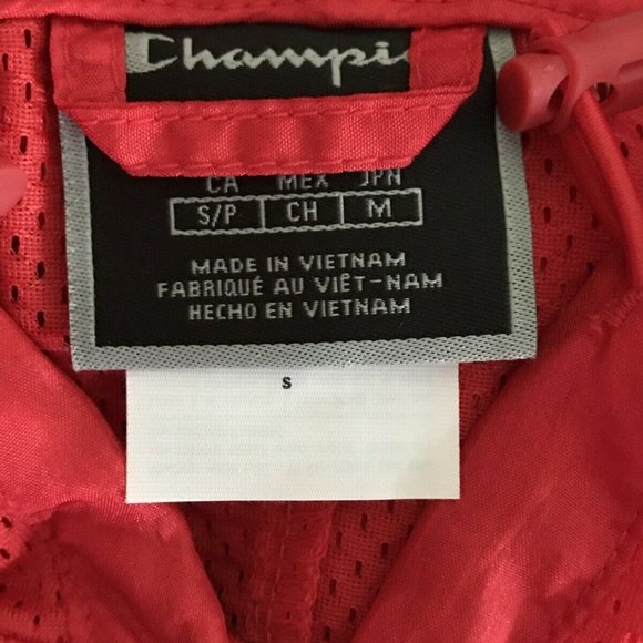 Champion Womens Nylon Warm Up Pullover Jacket RED - Picture 7 of 9